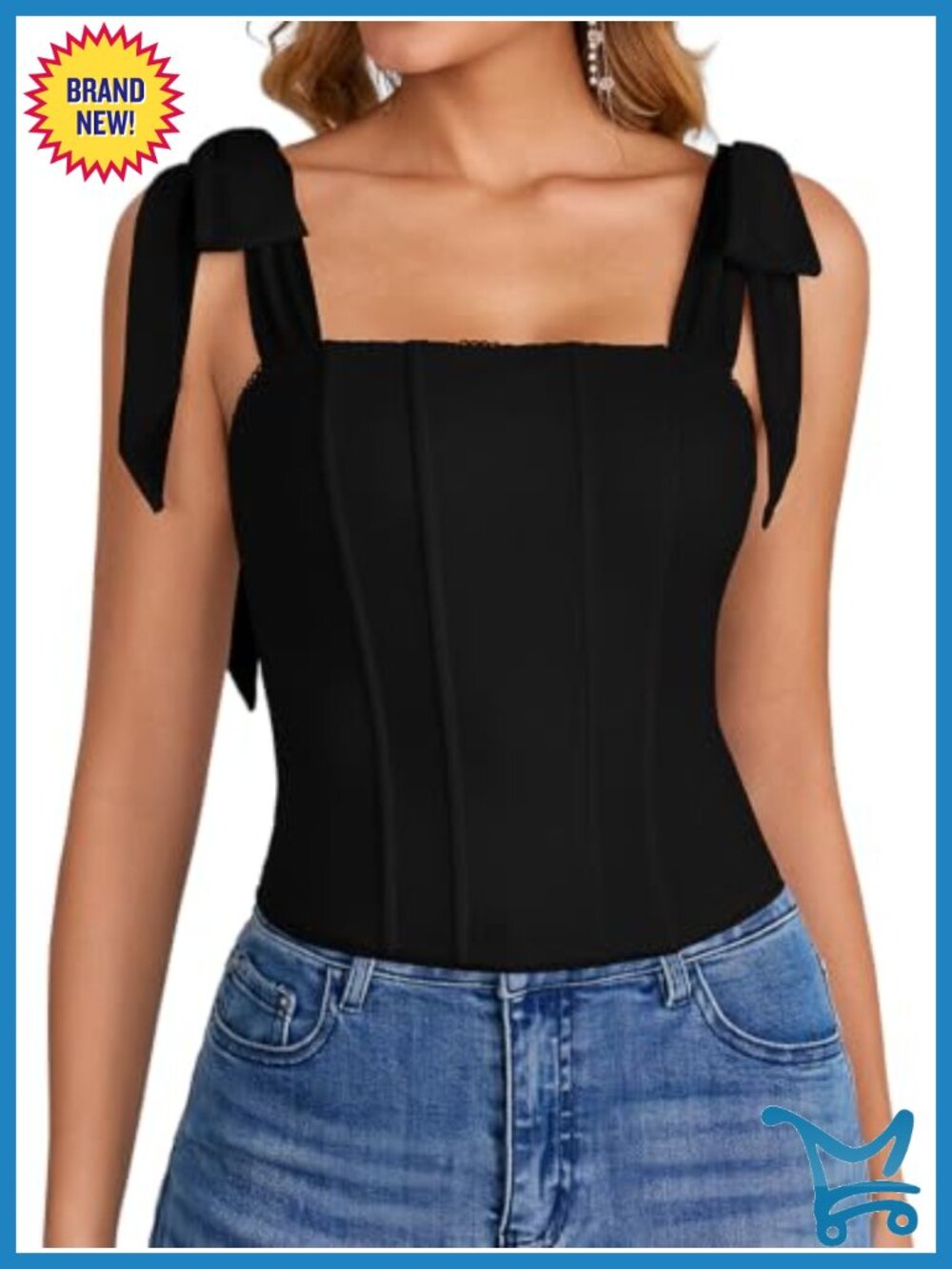 Tie Strap Mesh Corset Top Bustier Crop Sleeveless Party Top
